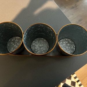 Mackenzie Childs Flower Market Galvanized Herb Pots w/ Tray
